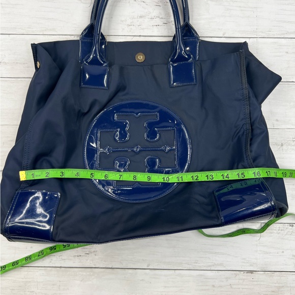 Tory Burch Ella Navy Tote Bag - Picture 14 of 15